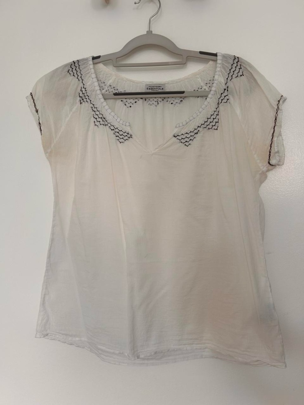 Hunkydory Stockholm White Summer Cotton Blouse Top. Size M.